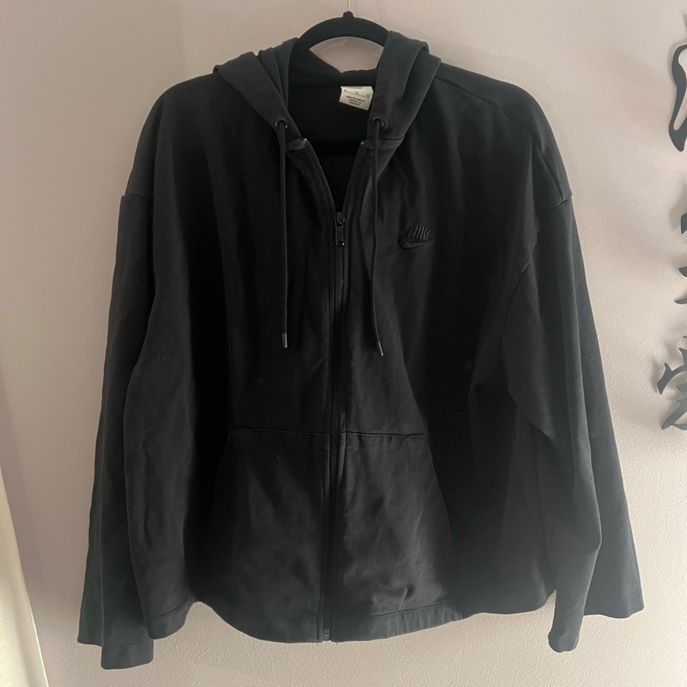 Nike zip up shorter length hoodie size XL